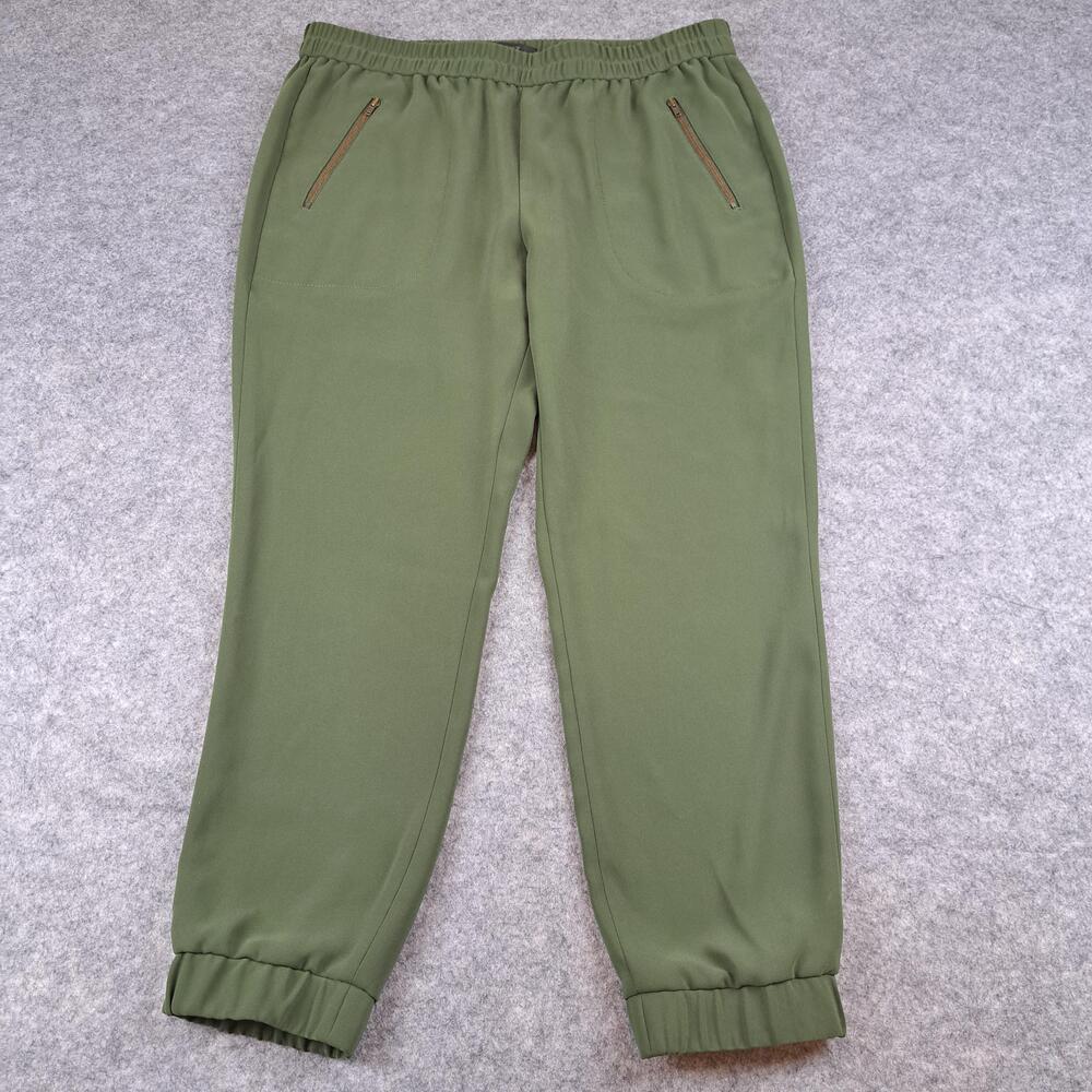 J Crew Pants Womens 12 Green Jogger Pull On Stretch Commuter Ankle Relaxed